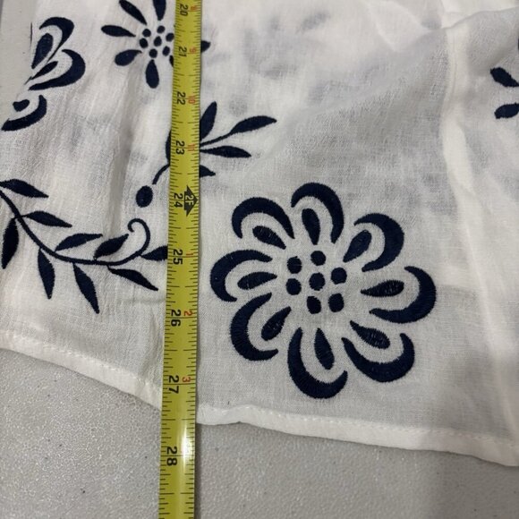 Torrid Gauze Embroidered Off Shoulder Blouse Top Women 3X White/ Blue - Picture 12 of 12